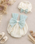 Tint Silk Romper NB–12M | Silk Baby Romper with Lace Details | Spring & Special Occasion Outfit