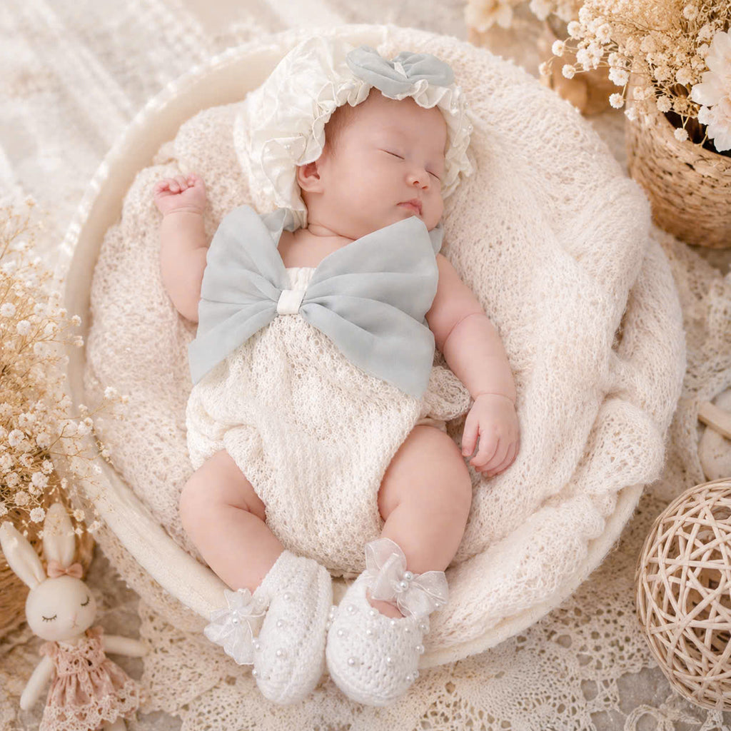 Tint Silk Romper Newborn–12Months | Silk Baby Romper with Lace Details | Spring & Special Occasion Outfit