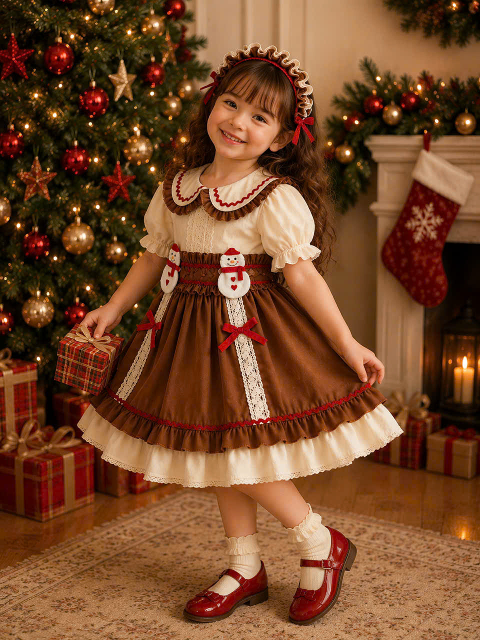 Christmas Snowman Girls Dress