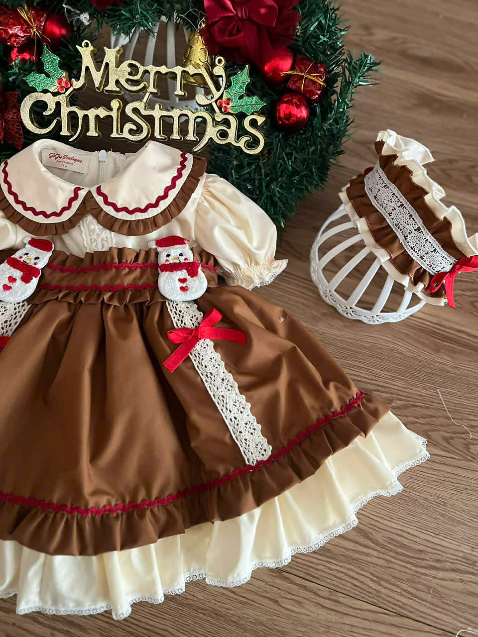 Christmas Snowman Girls Dress | Sizes 6 Months–6 Years