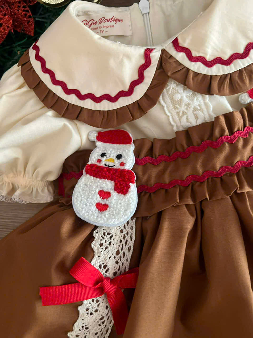 Christmas Snowman Girls Dress | Sizes 6 Months–6 Years