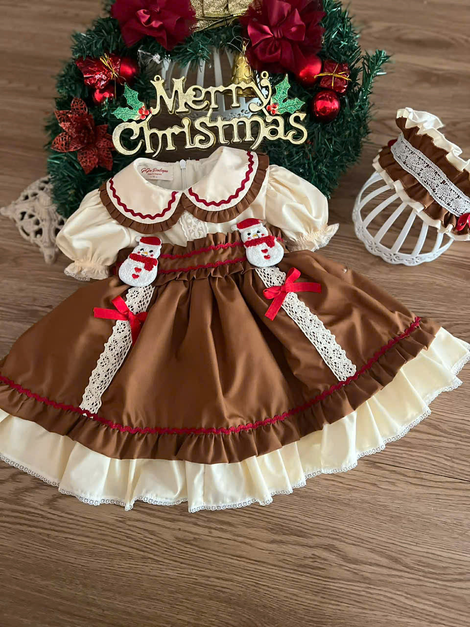 Christmas Snowman Girls Dress | Sizes 6 Months–6 Years